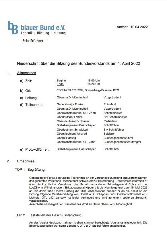 Protokoll der Vorstandssitzung 02/2022
