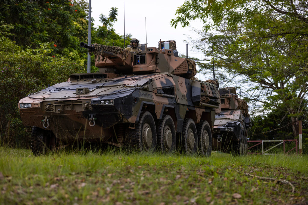 Australian Defence Force's Boxer Combat Reconnaissance vehicles bilden die Basis fuer den "Schwerer Waffenträger Infanterie" der Bundeswehr. Blauer Bund