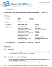 Niederschrift Vorstandssitzung 02/2024