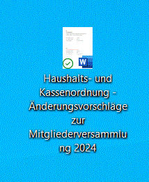 Anpassung zur Haushalts- und Kassenordnung