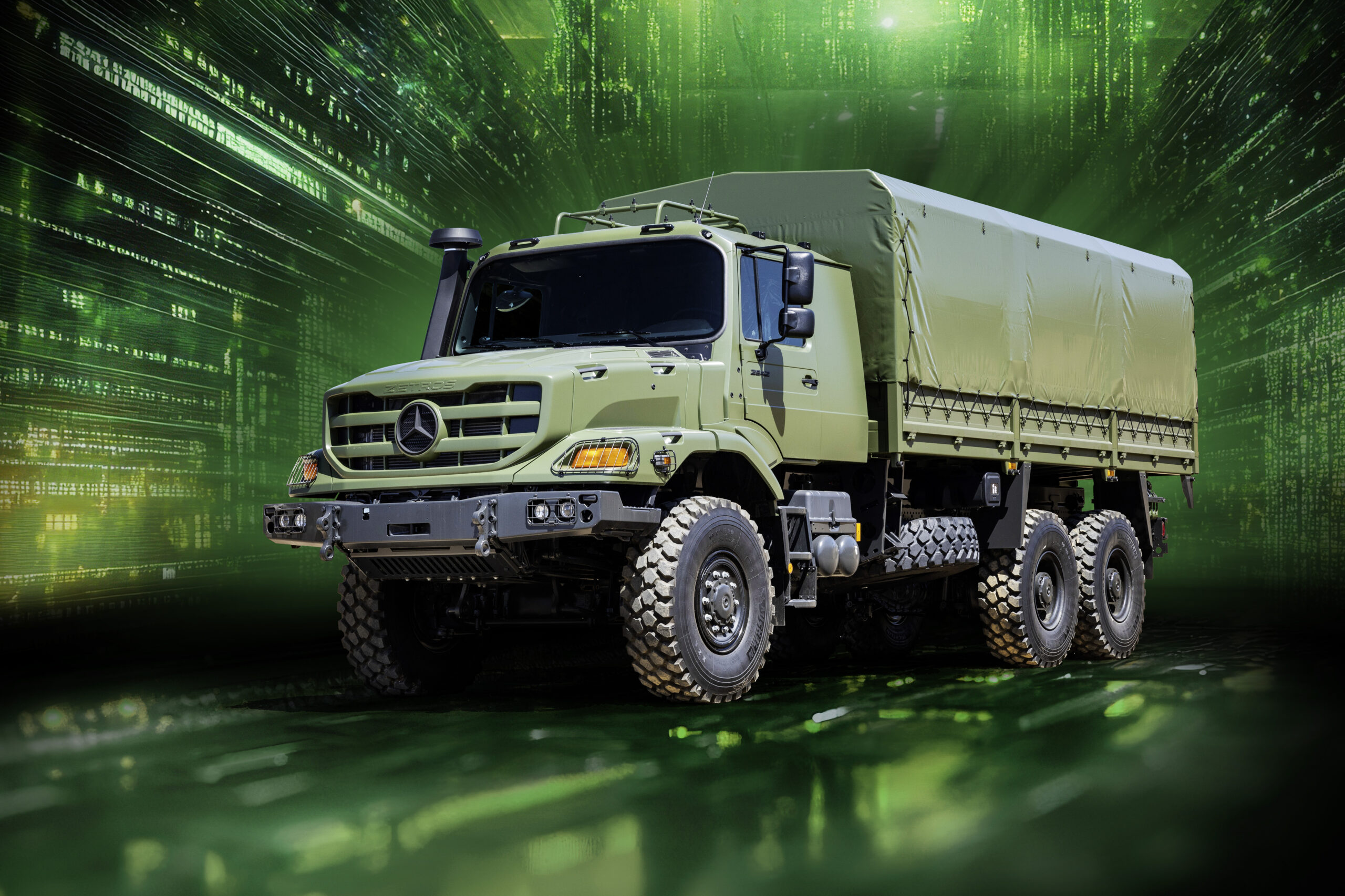Mercedes-Benz Zetros, der erste Fahrzeugtyp, den ARX Robotics mit digitalen Systemen ausstatten wird. Blauer Bund