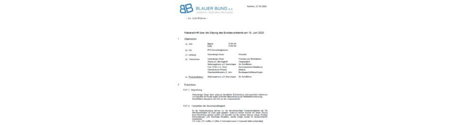 Niederschrift Vorstandssitzung 03/2025