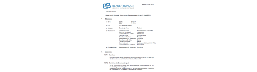Niederschrift Vorstandssitzung 03/2024