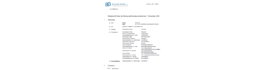Niederschrift Vorstandssitzung 05/2023