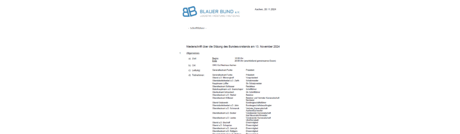 Niederschrift Vorstandssitzung 05/2024