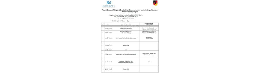 Programm Informationsveranstaltung 2025