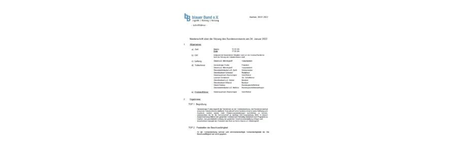 Protokoll der Vorstandssitzung 01/2022