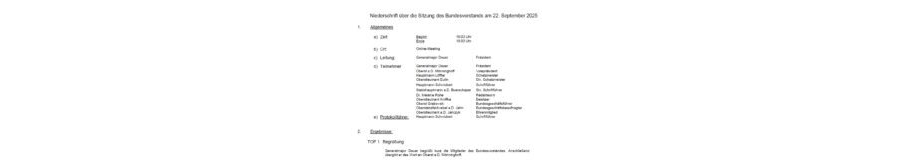 Niederschrift Vorstandssitzung 04/2025
