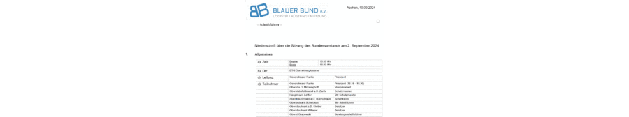 Niederschrift Vorstandssitzung 04/2024