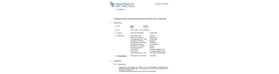 Niederschrift Vorstandssitzung 02/2023
