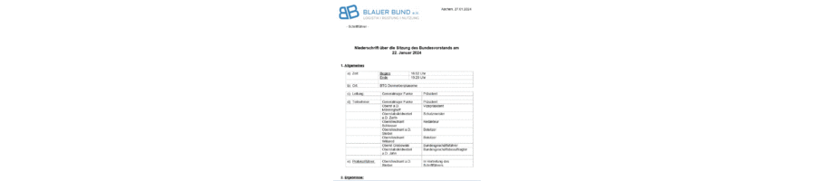 Niederschrift Vorstandssitzung 01/2024